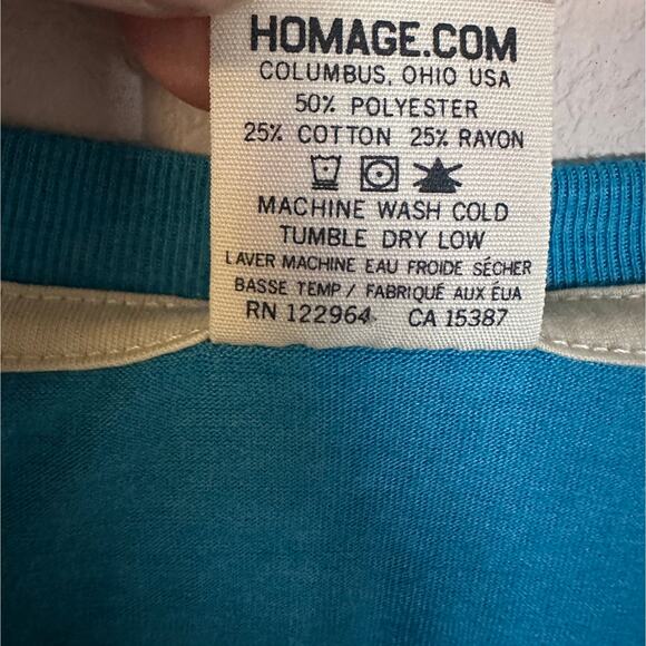 TMNT Michelangelo x Miami Dolphins blue short sleeve shirt size XL - Picture 5 of 6